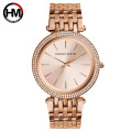 Hannah Martin 1185 Quartz Watch Women Wristwatches Rhinestone Luxury Gold  Fashion Watches Stainless Steel Reloj de mujer